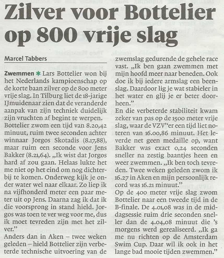 ONK Tilburg kb ijmuider courant Lars Bottelier