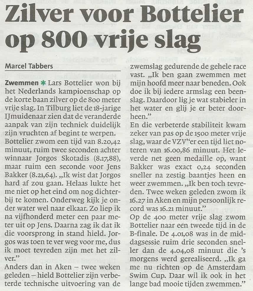 ONK Tilburg kb ijmuider courant Lars Bottelier